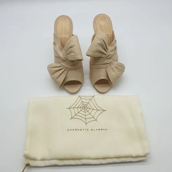 Charlotte Olympia Llona Bow Slip on Heels - Picture 7 of 9